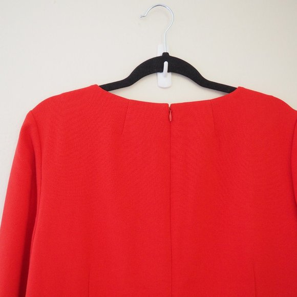 NWT J. Crew Electric Red Double Zip Shift Dress sz 16 - Picture 8 of 10
